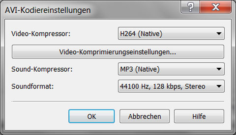 Exporteinstellungen