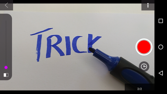 Screenshot Bildschirm der Software - Motiv Wort Trick und Stift